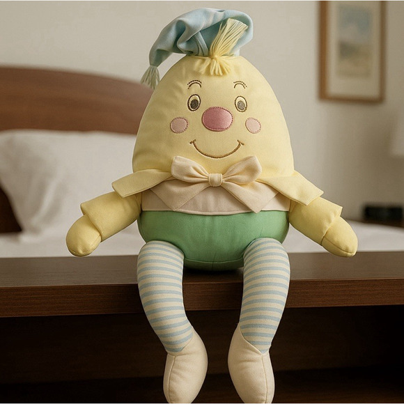 Vintage House of Hatten Humpty Dumpty Plush Doll Pastel Shelf Sitter 12” **READ* - Picture 1 of 9